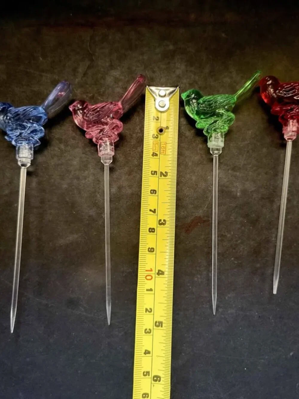 Vintage Bird-Shaped Plastic Drink Stirrers Or Appetizer Picks